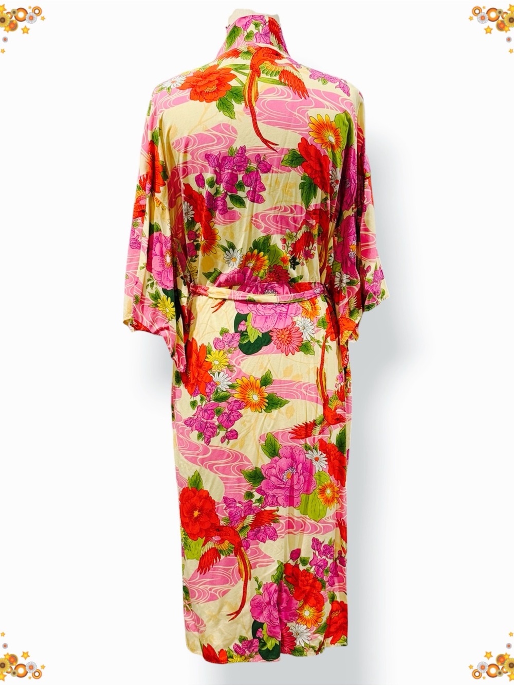 Floral Lightweight Kimono Long Robe - Size S - Picture 2 of 6